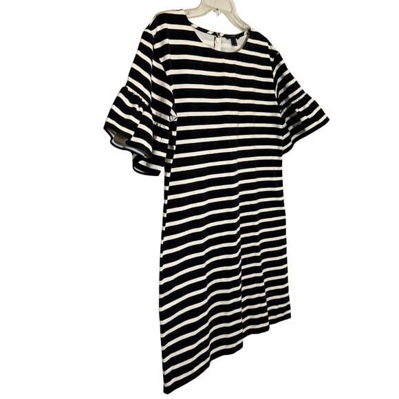 J. Crew Black n White Striped Short Sleeve Dress - Size Medium - Picture 5 of 8